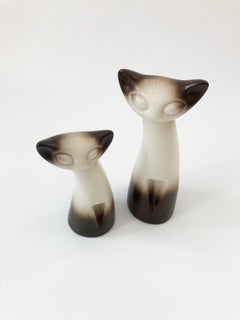 Pair of Howard Pierce Pottery Cats