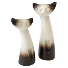 Retro Pair of Howard Pierce Pottery Cats