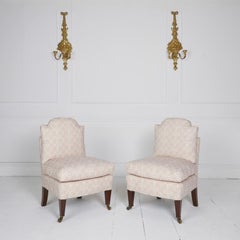 Pair of Howard & sons bout de pied bedroom nursing chairs