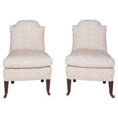 Antique Pair of Howard & sons bout de pied bedroom nursing chairs