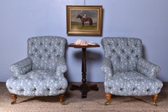Pair Of Howard & Sons Deep-Buttoned Armchairs