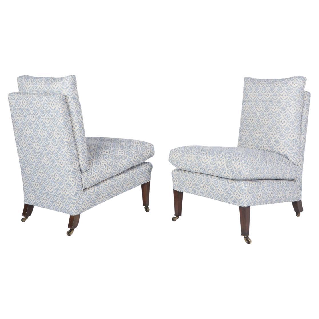 Pair of Howard & sons slipper chairs