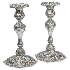 Pair of Howard Sterling Silver Elaborate Candlesticks