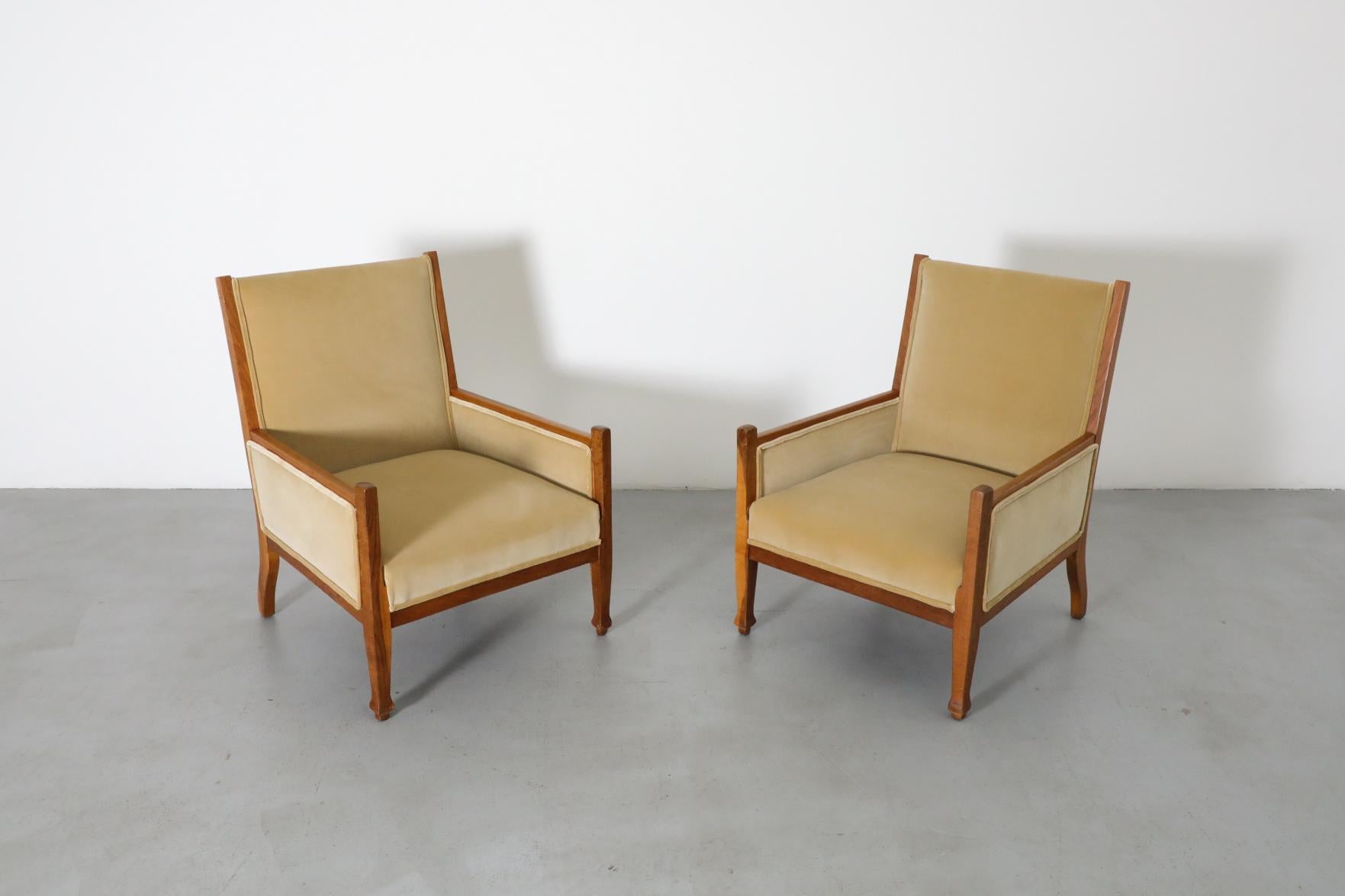 Paar von H.P. Berlage inspirierte Eichenholz Amsterdam School / Art Deco-Sessel 2