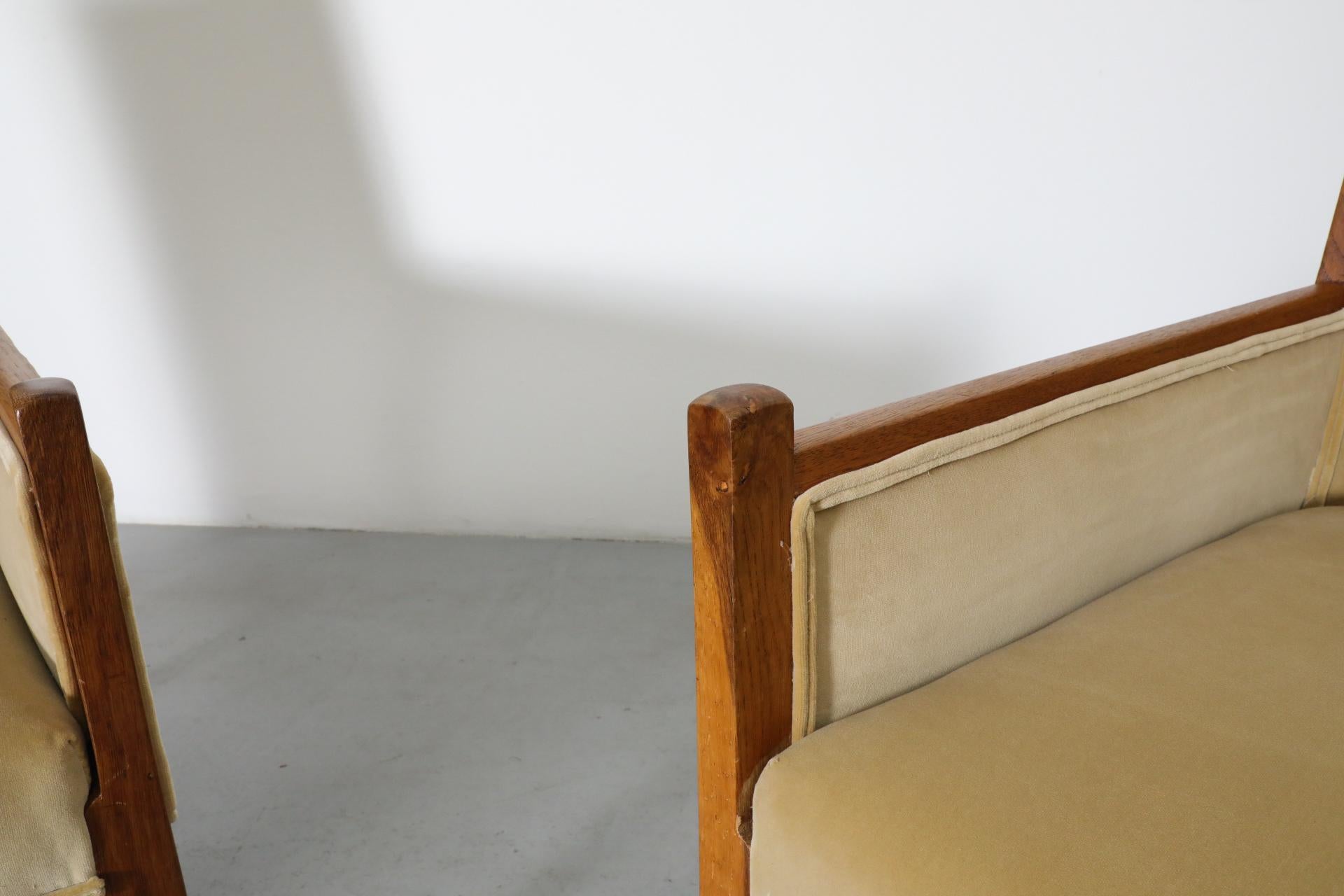 Paar von H.P. Berlage inspirierte Eichenholz Amsterdam School / Art Deco-Sessel 4