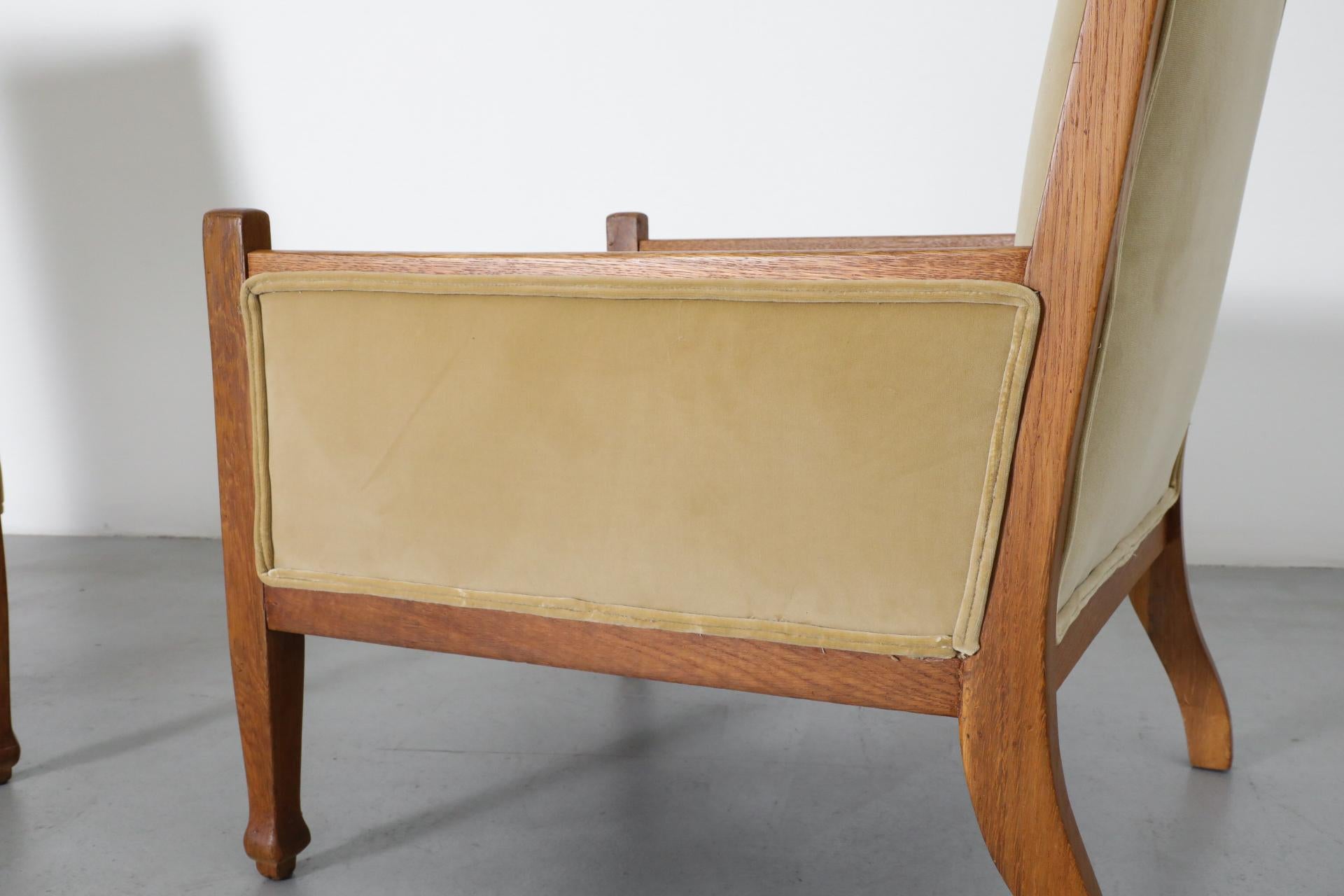 Paar von H.P. Berlage inspirierte Eichenholz Amsterdam School / Art Deco-Sessel 9