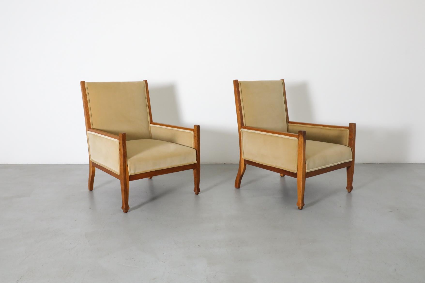 Paar von H.P. Berlage inspirierte Eichenholz Amsterdam School / Art Deco-Sessel 1