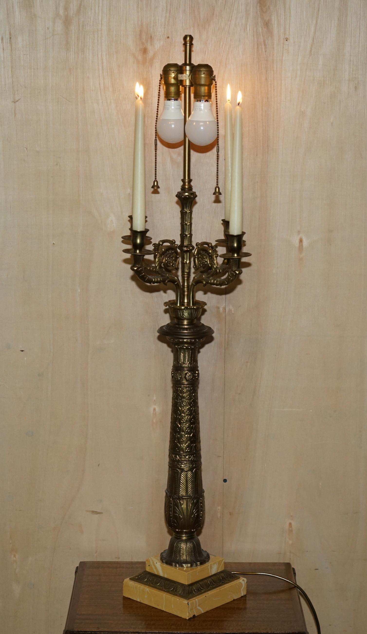 Pair of Huge Warren Kessler New York 4 Branch Candelabra Table Lamps For Sale 7