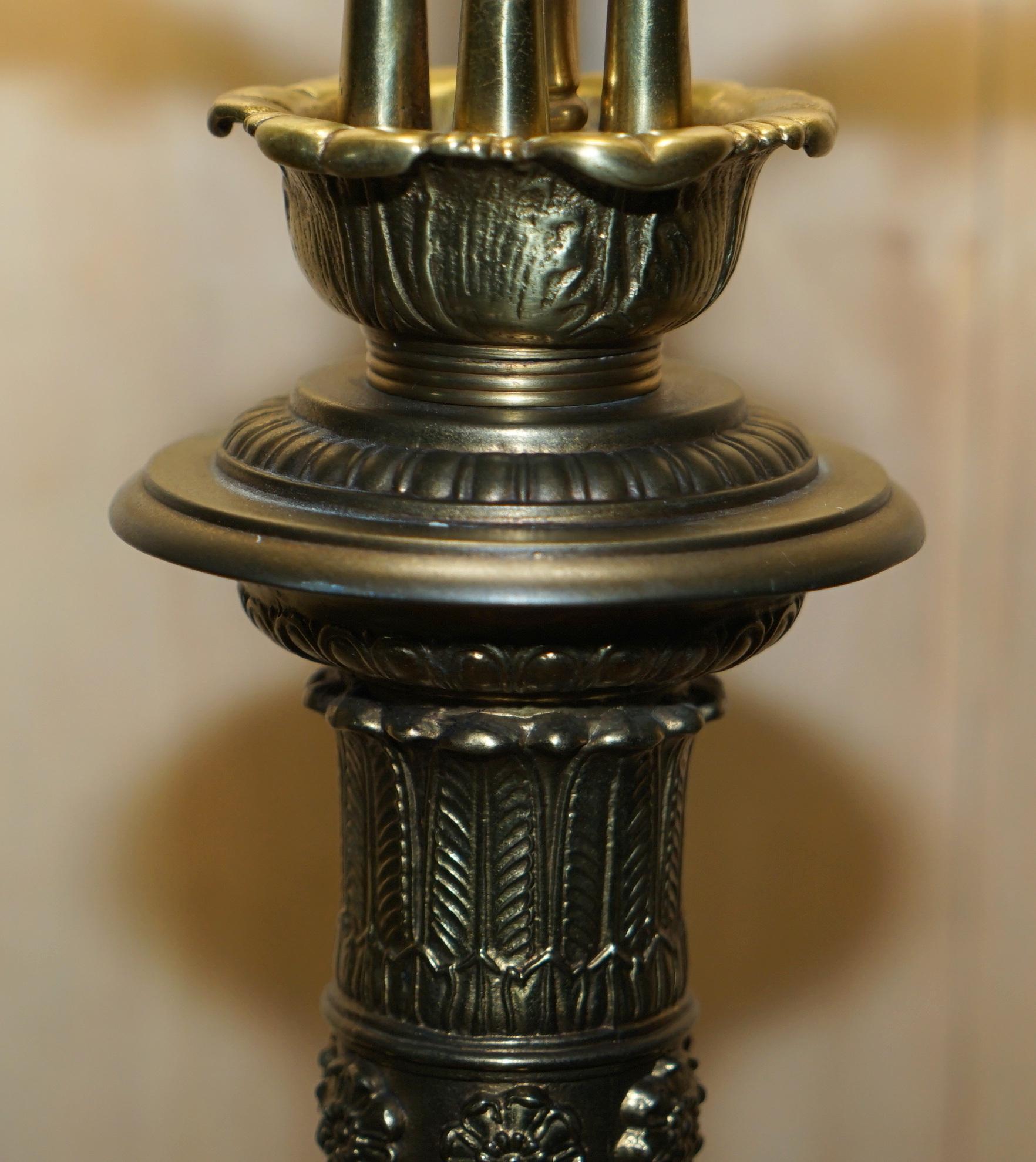 Brass Pair of Huge Warren Kessler New York 4 Branch Candelabra Table Lamps For Sale