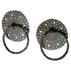 Pair of Huge 17th Century Wrought Iron Door Knockers