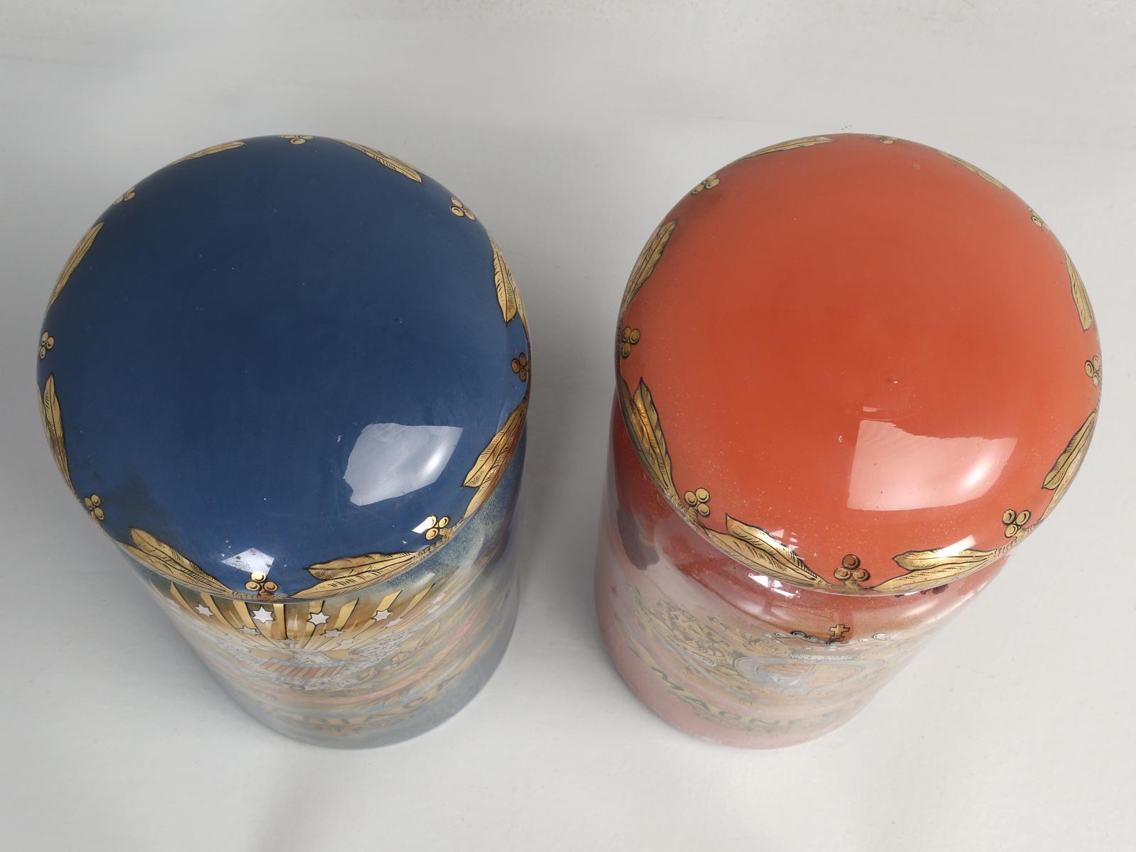 Pair of Huge Antique Apothecary Display Bottles 9