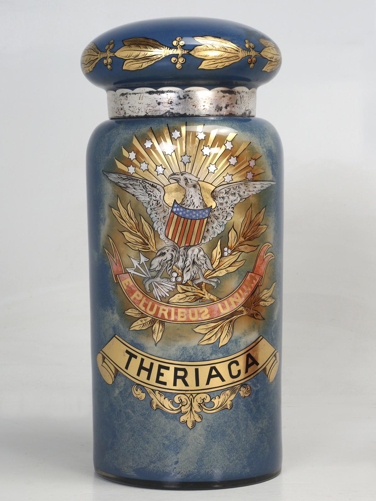 French Pair of Huge Antique Apothecary Display Bottles