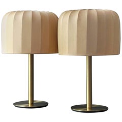 Pair of Huge 7190s Brass Table or Floor Lamps with Five Sockets