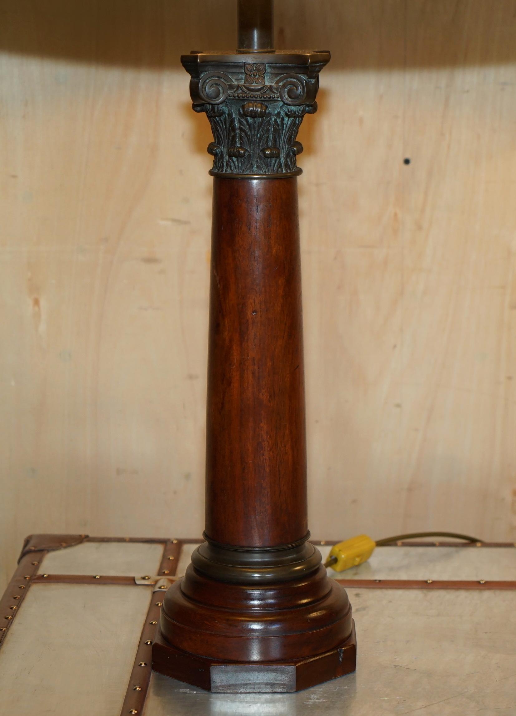 PAIR OF HUGE 95CM GRAND TOUR STYLE ROMAN CORiNTHIAN PILLAR BRASS DESK LAMPS For Sale 9