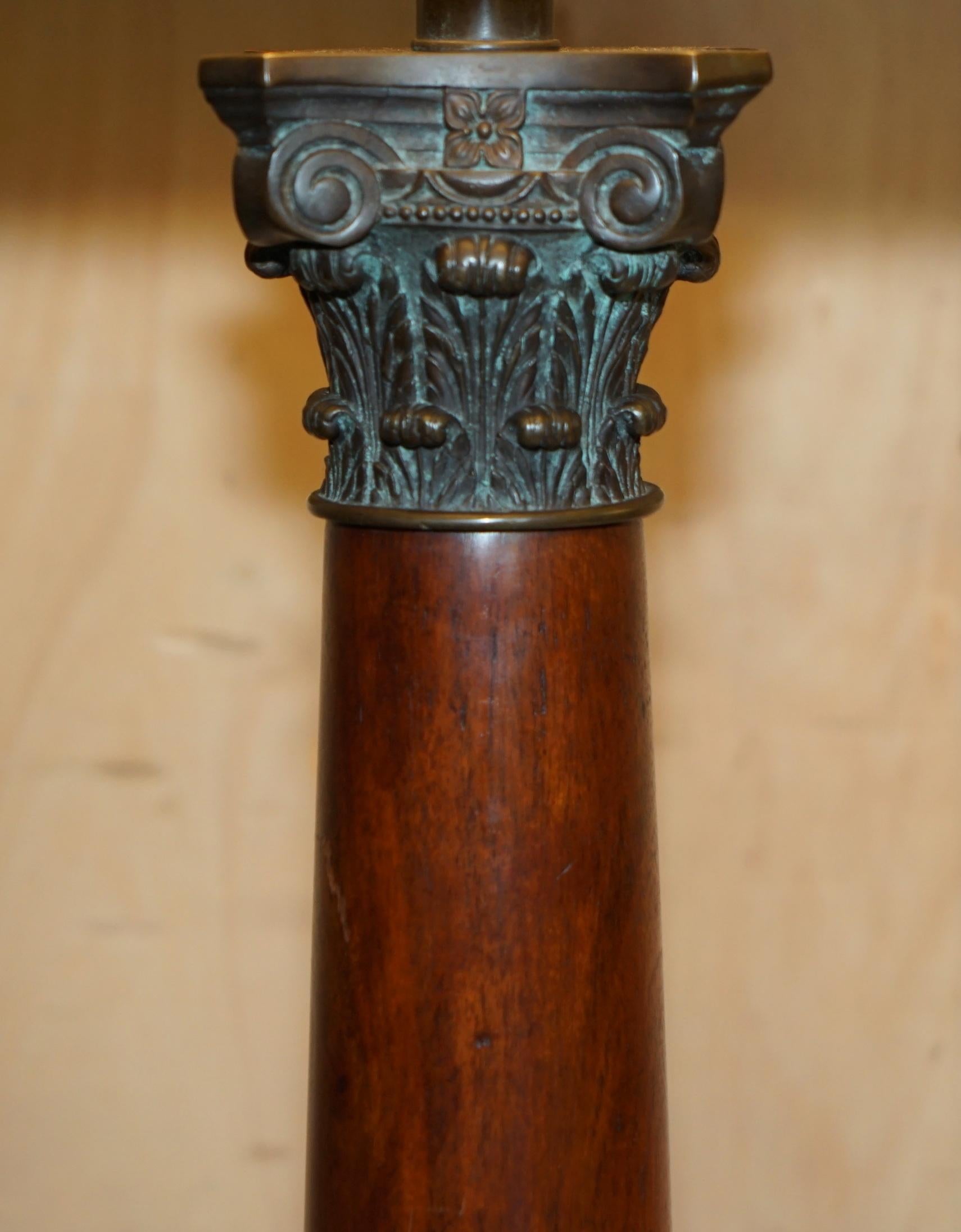 PAIR OF HUGE 95CM GRAND TOUR STYLE ROMAN CORiNTHIAN PILLAR BRASS DESK LAMPS For Sale 10