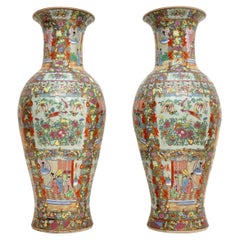 Pair of Huge Antique Chinese Ceramic Vases