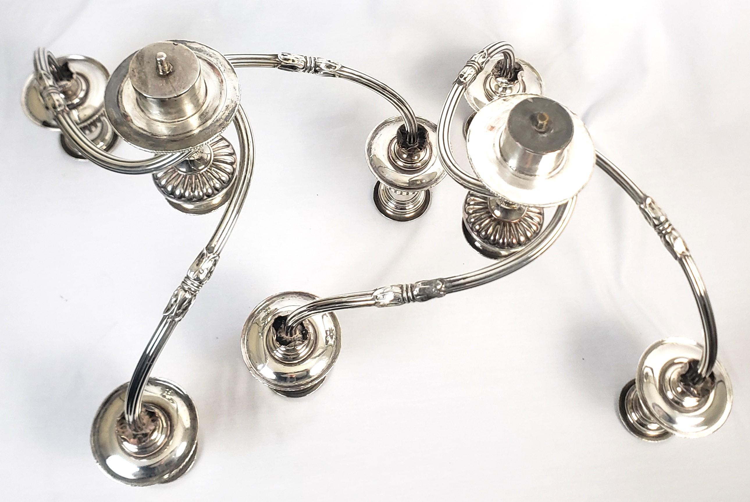 Pair of Huge Antique Matthew Boulton Regency Three Arm Silver Plated Candelabras For Sale 5