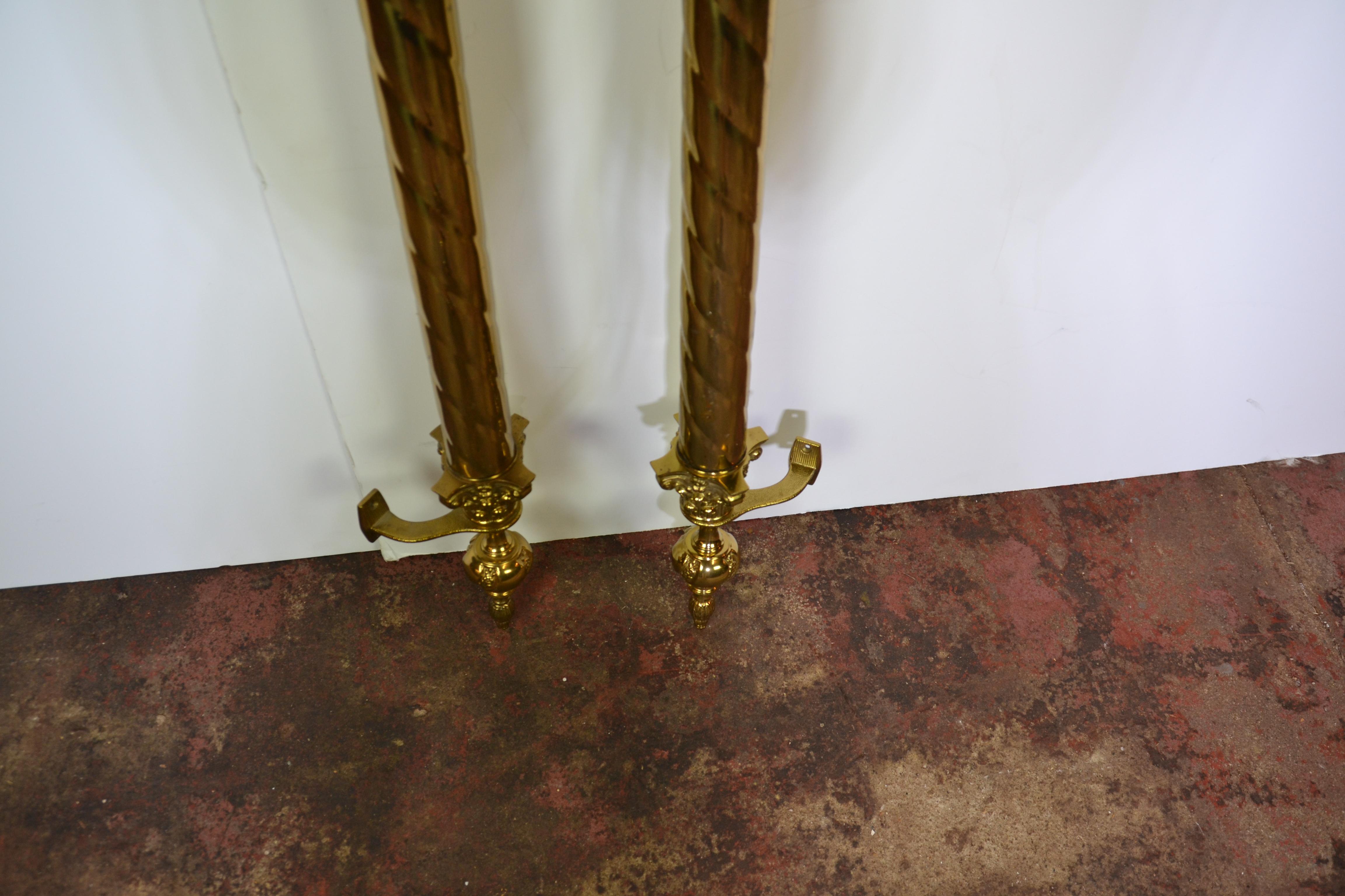 American Pair of Huge Column Style Entrance Door Handles