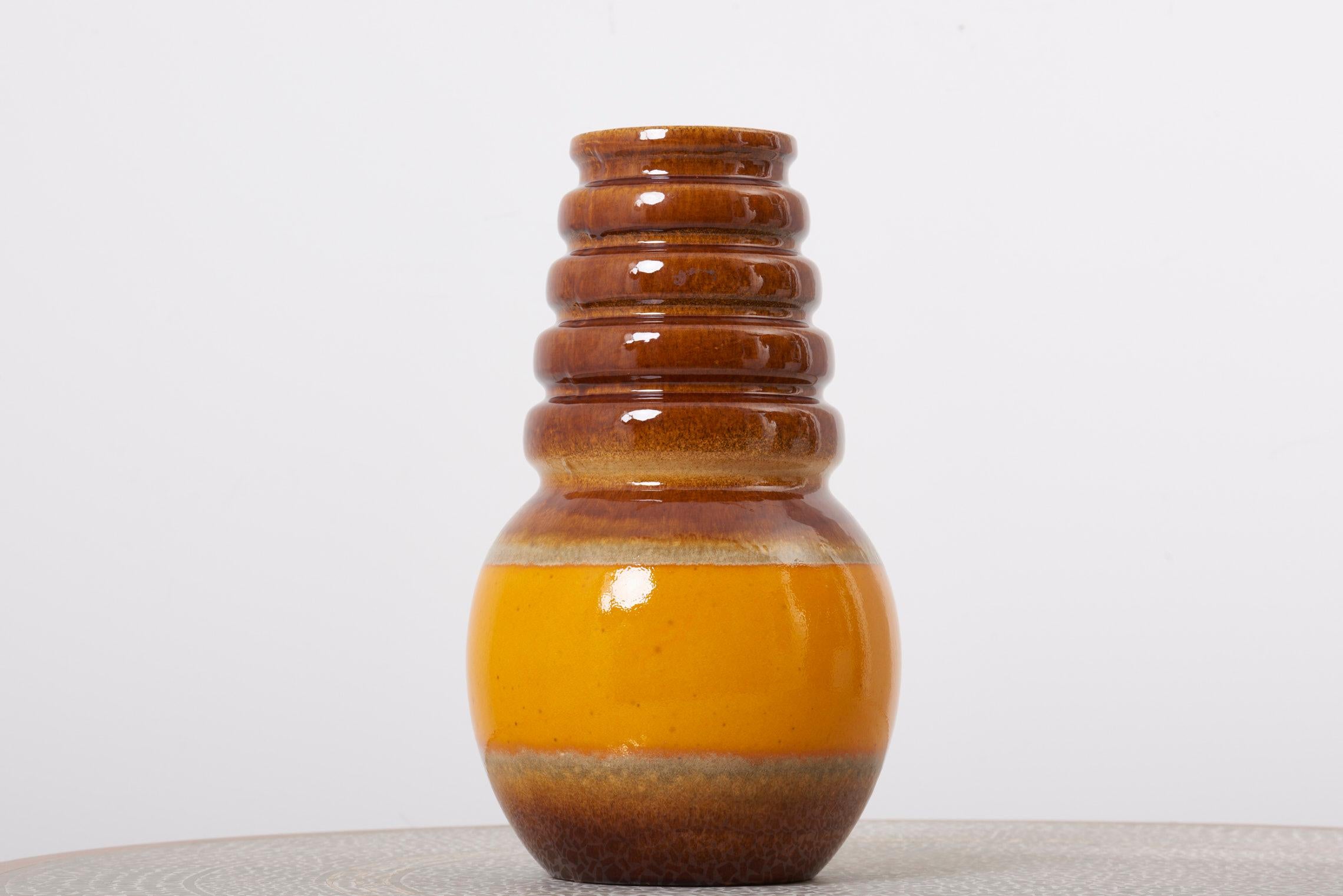 Céramique Paire d'énormes vases de sol en céramique de lave:: Allemagne de l'Ouest:: années 1960