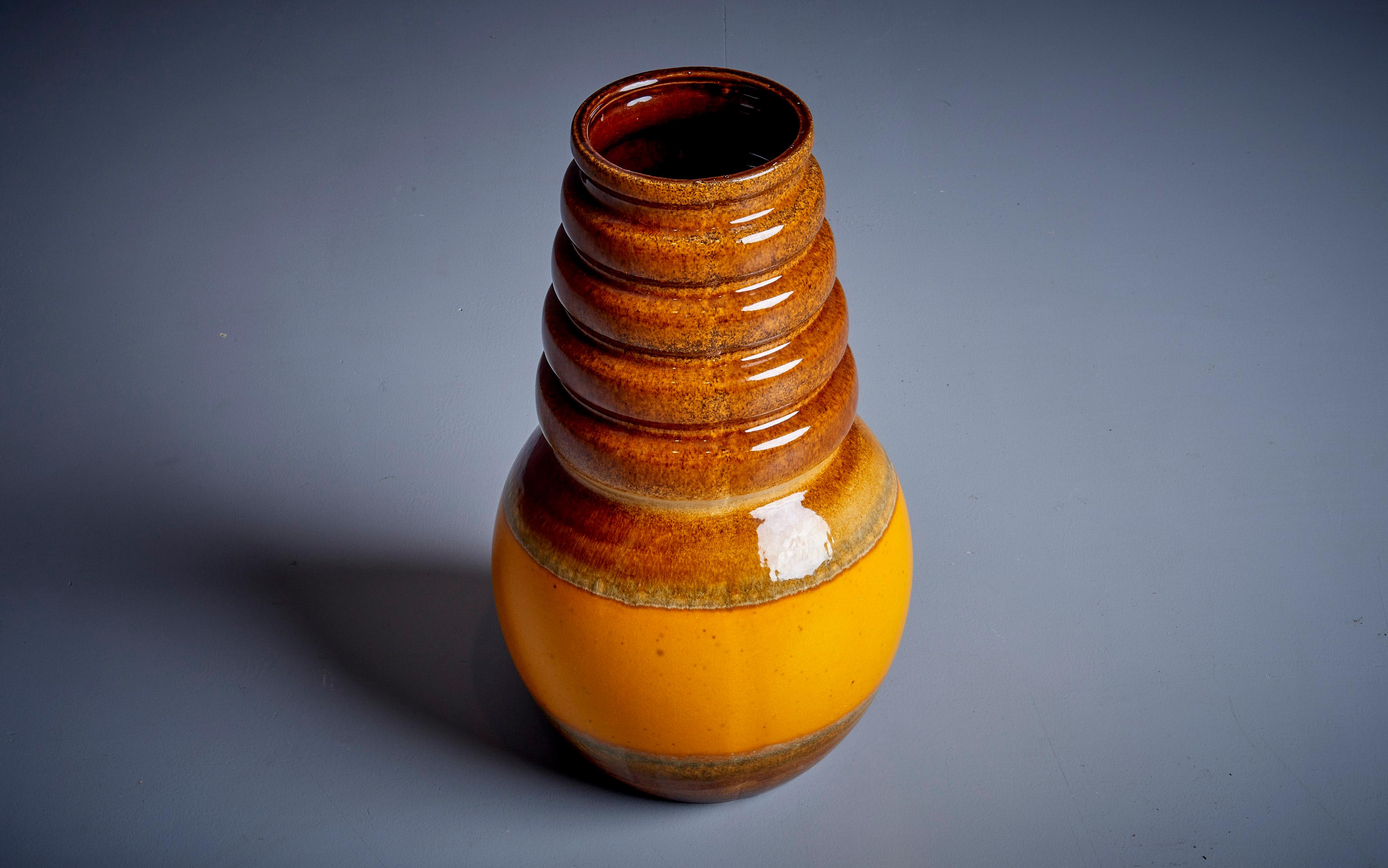 Céramique Paire de grands vases en céramique de lave grasse, Allemagne de l'Ouest, années 1960 en vente