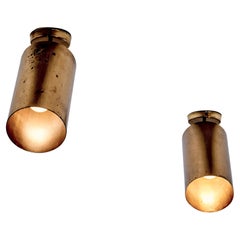 Pair of Huge French 1950s Wall Lights by Parscot in Brass