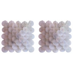 Pair of Huge Iridescent Disc Wall Lamps by Vistosi
