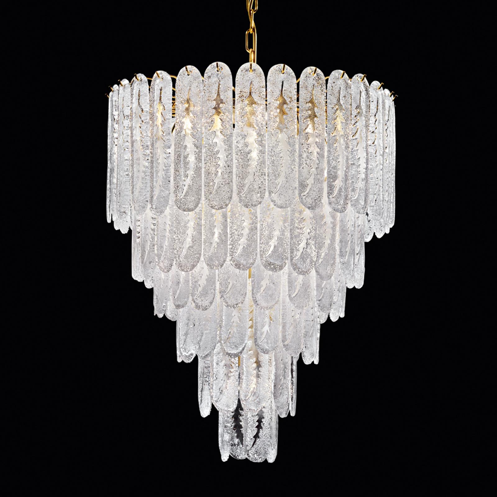 Contemporary Pair of Huge Italian Murano Glass Chandelier For Sale