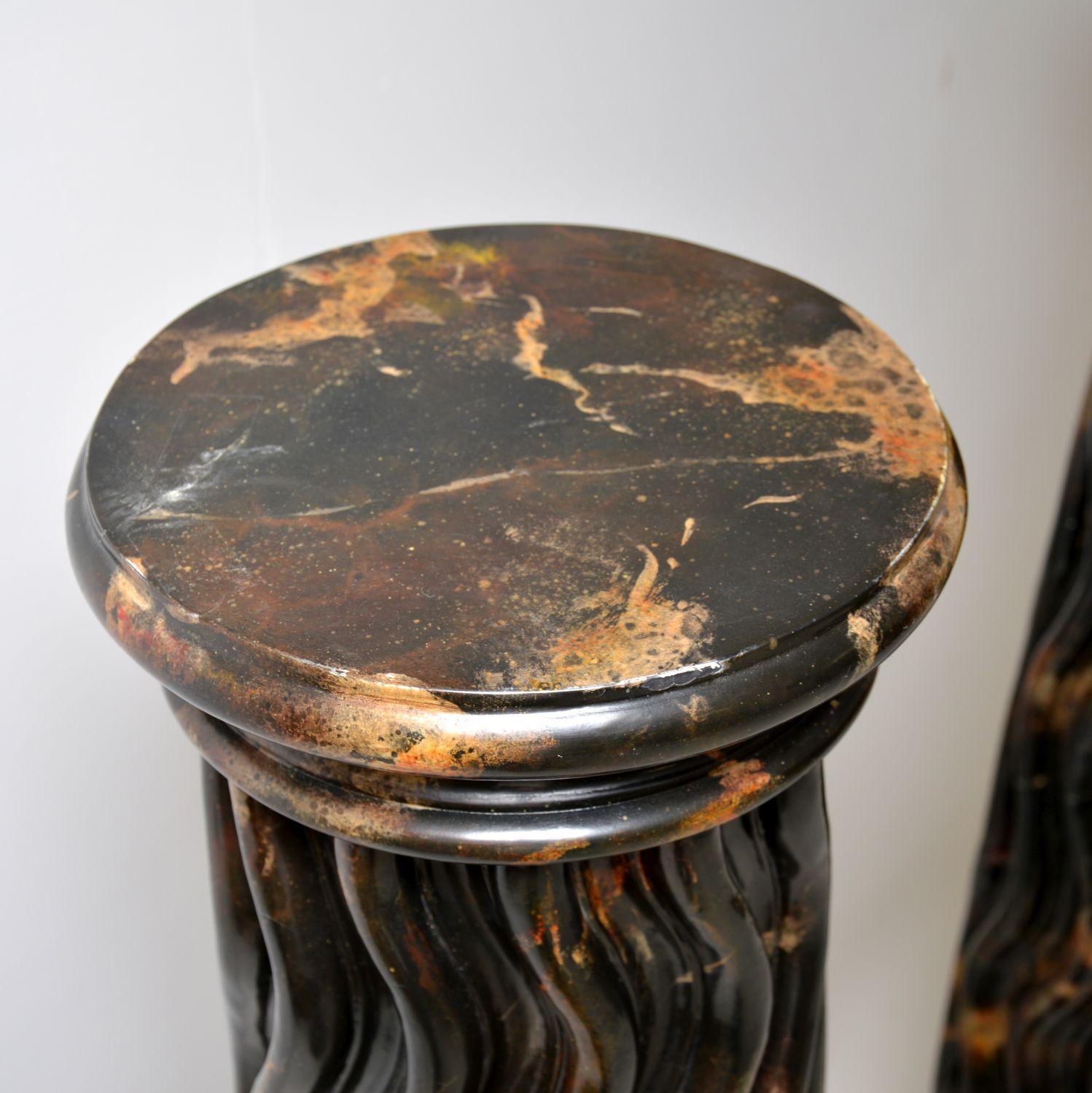 Mid-Century Modern Pair of Huge Marble Effect Columns For Sale