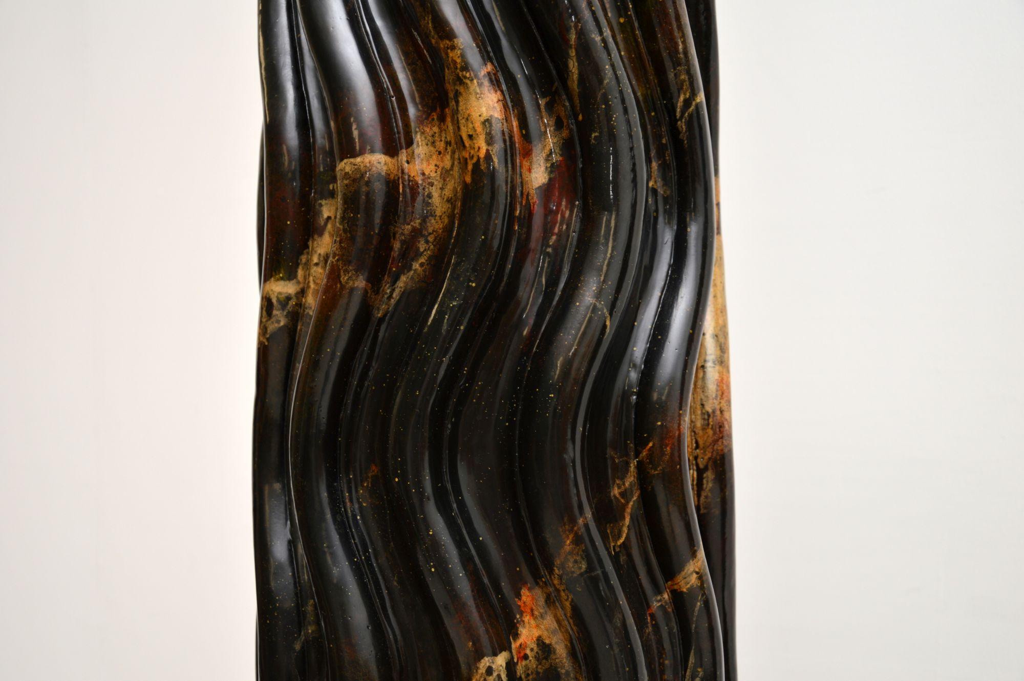 Fiberglass Pair of Huge Marble Effect Columns For Sale