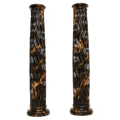 Vintage Pair of Huge Marble Effect Columns