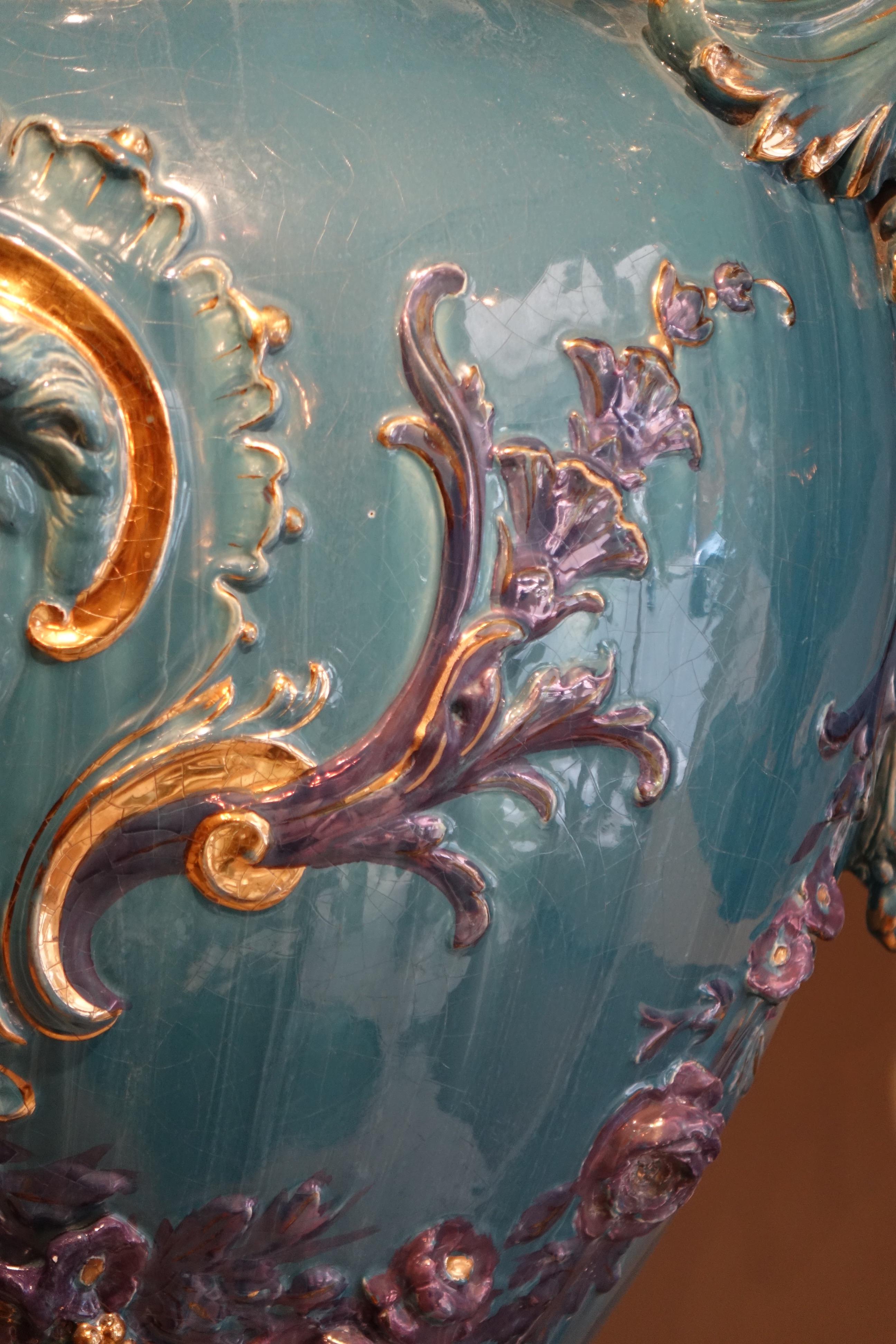 Glazed  Pair of Huge Medicis Vases , France, circa 1890 For Sale