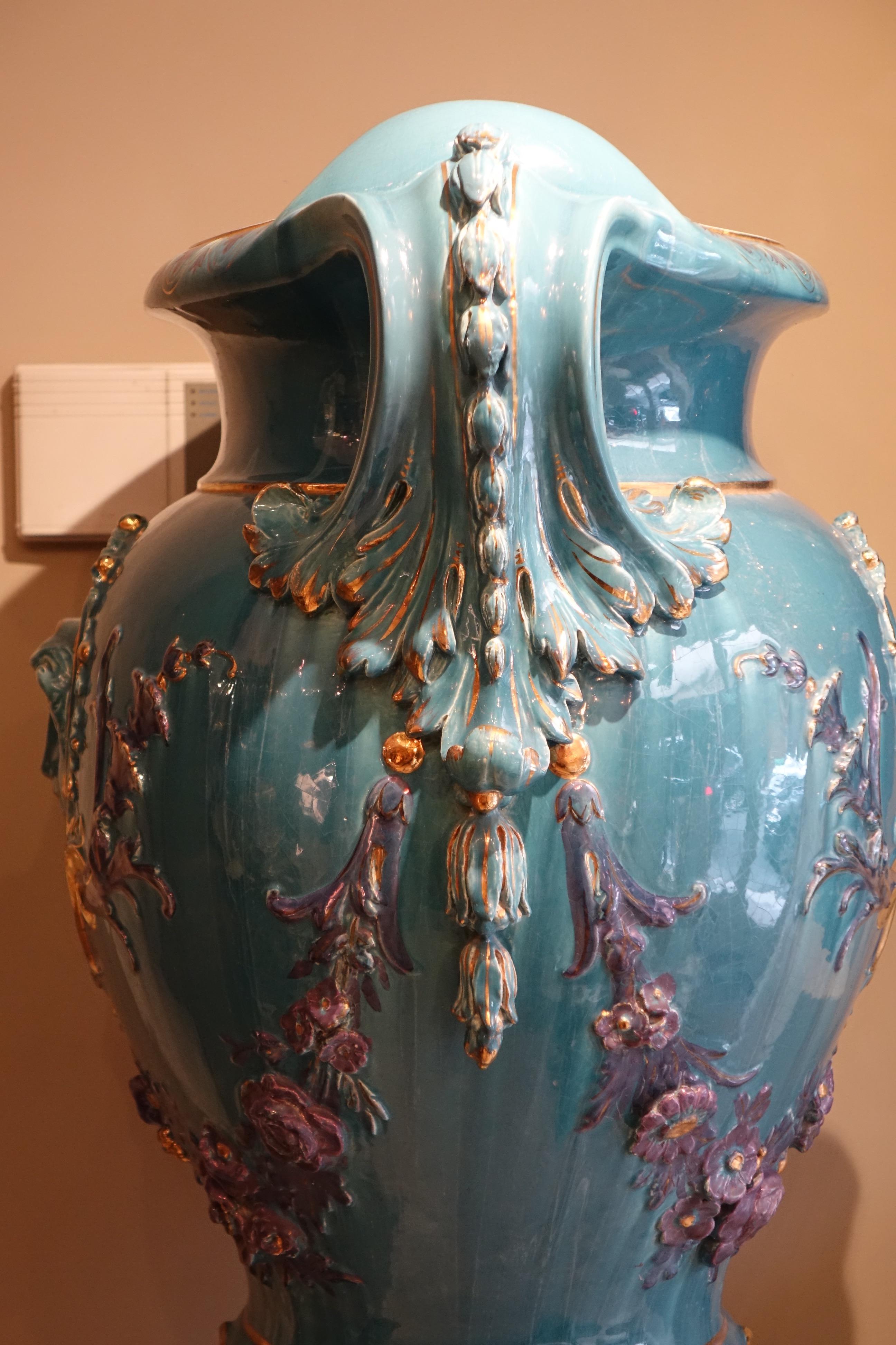 19th Century  Pair of Huge Medicis Vases , France, circa 1890 For Sale
