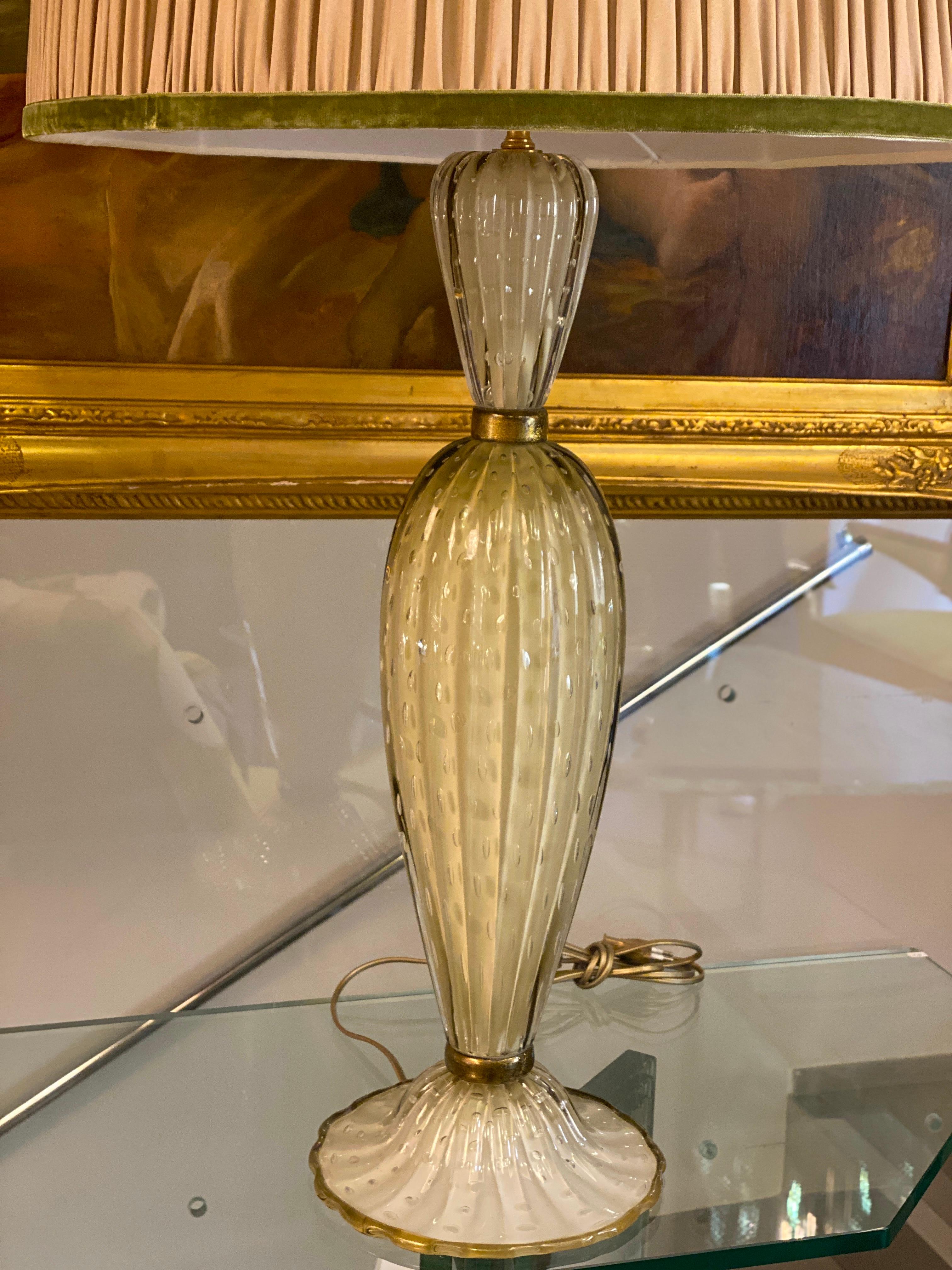 Mid-Century moderno Coppia di enormi oggetti di metà secolo  Luci da tavolo in vetro di Murano di Barovier&Toso  1950' in vendita
