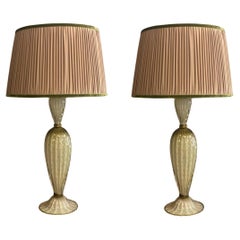 Paire de grands meubles Mid-Century  Lights de table en verre de Murano par Barovier&Toso  1950'