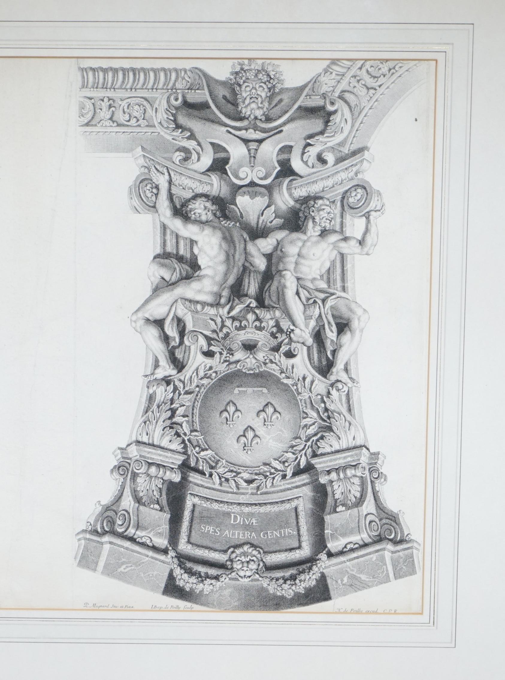 Paar riesige Original-Kupferplattendrucke, um 1660, Pierre Mignard '1612-1695' im Angebot 4