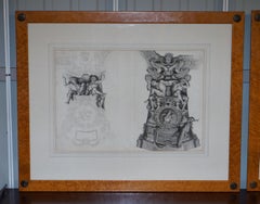 Pair of Huge Original Circa 1660 Pierre Mignard '1612-1695' Copper Plate Prints