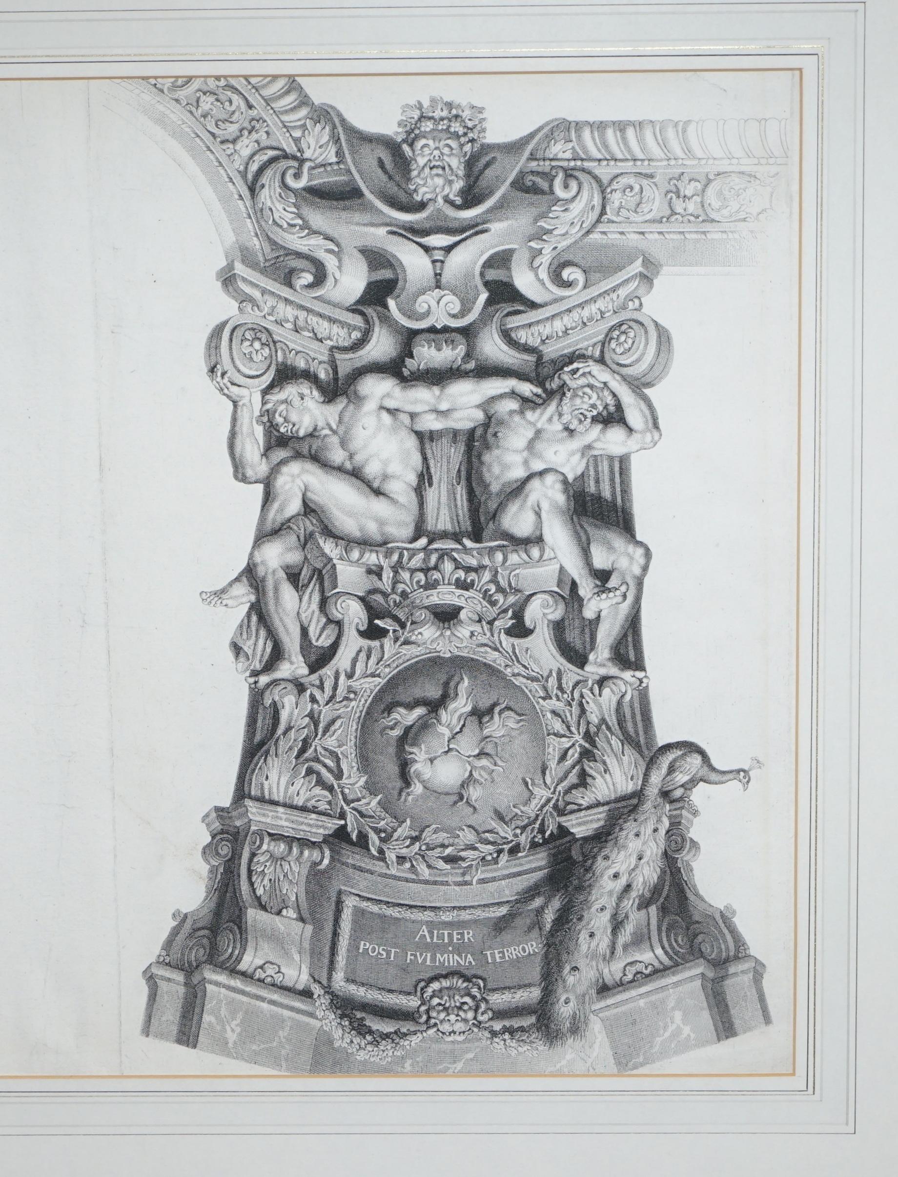 Charles II Pair of Huge Original Circa 1660 Pierre Mignard '1612-1695' Copper Plate Prints For Sale