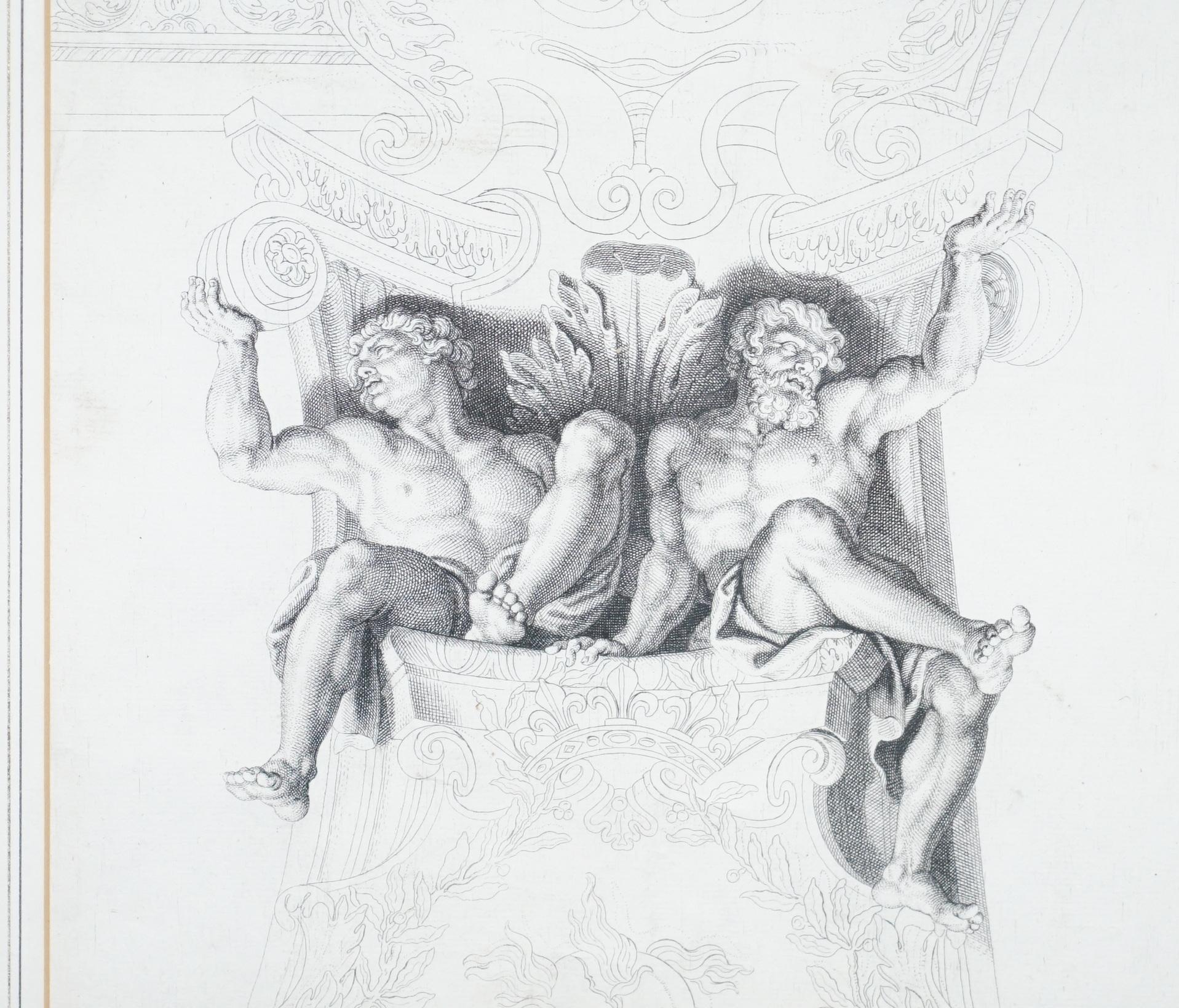Paar riesige Original-Kupferplattendrucke, um 1660, Pierre Mignard '1612-1695' (Mitte 17. Jahrhundert) im Angebot
