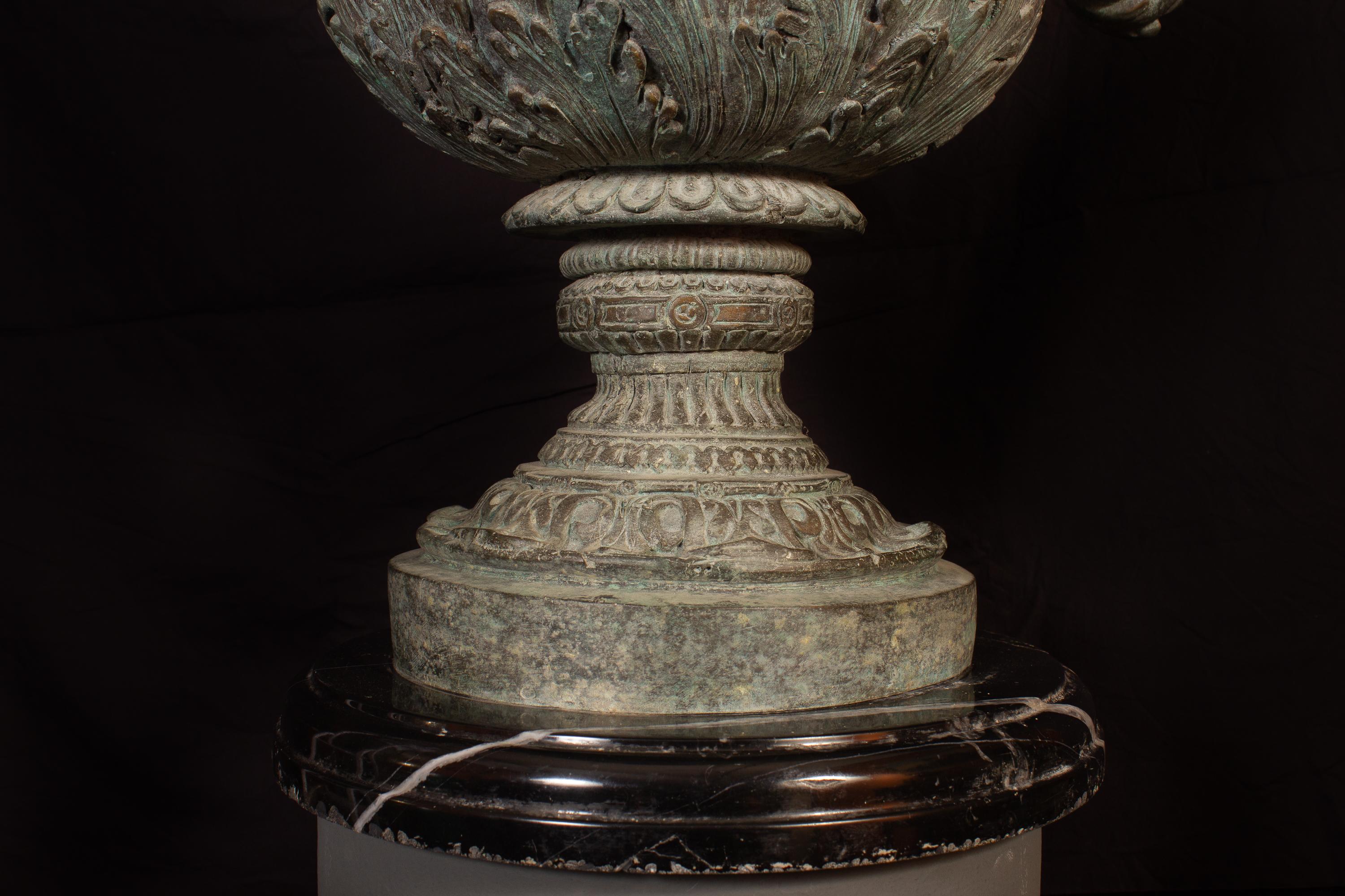 Pair of Huge Renaissance Revival Bronze Ewers or Vases 3