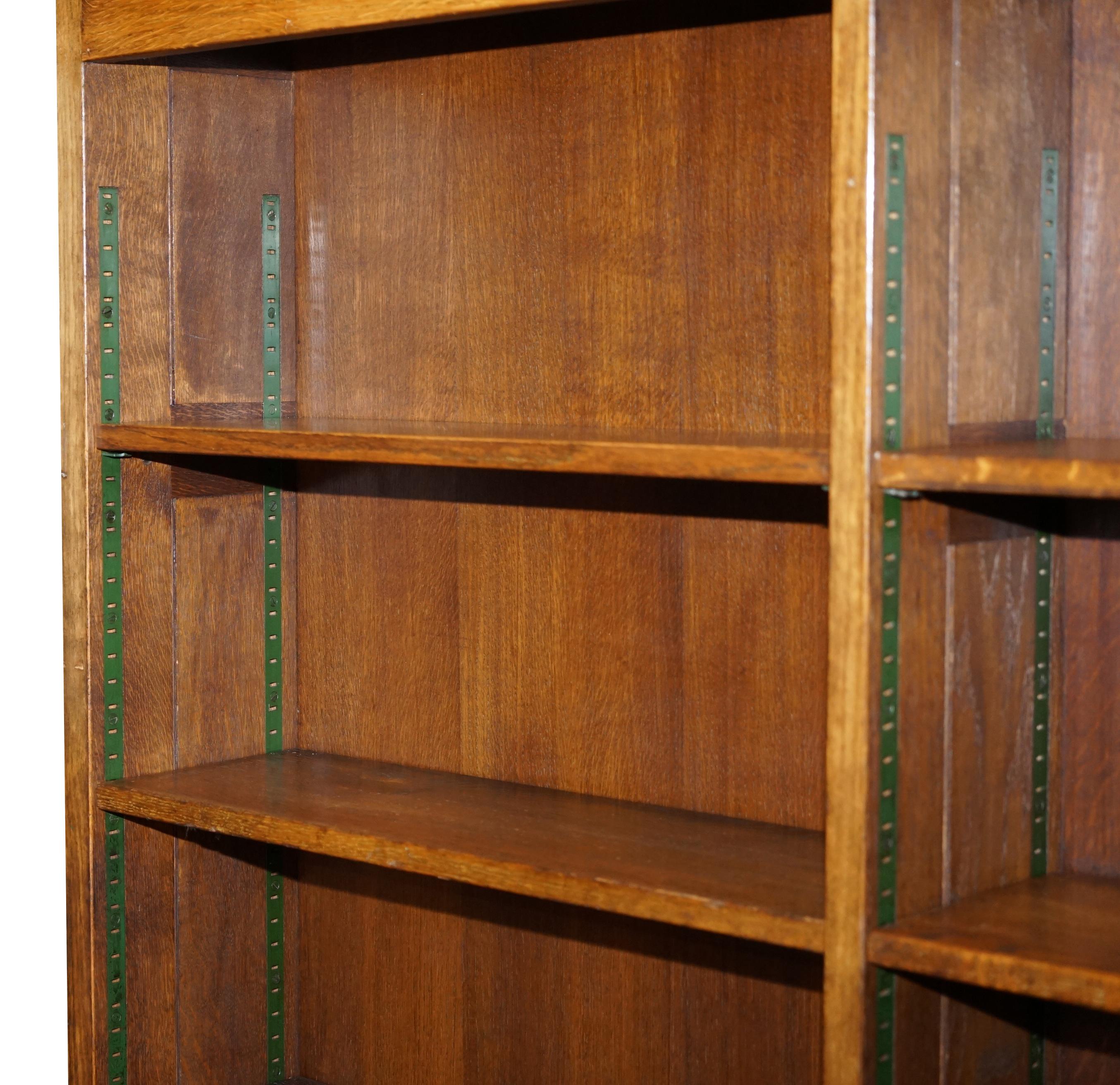 Pair of Huge Solid Oak English circa 1880 Double Sided Library Study Bookcases 2