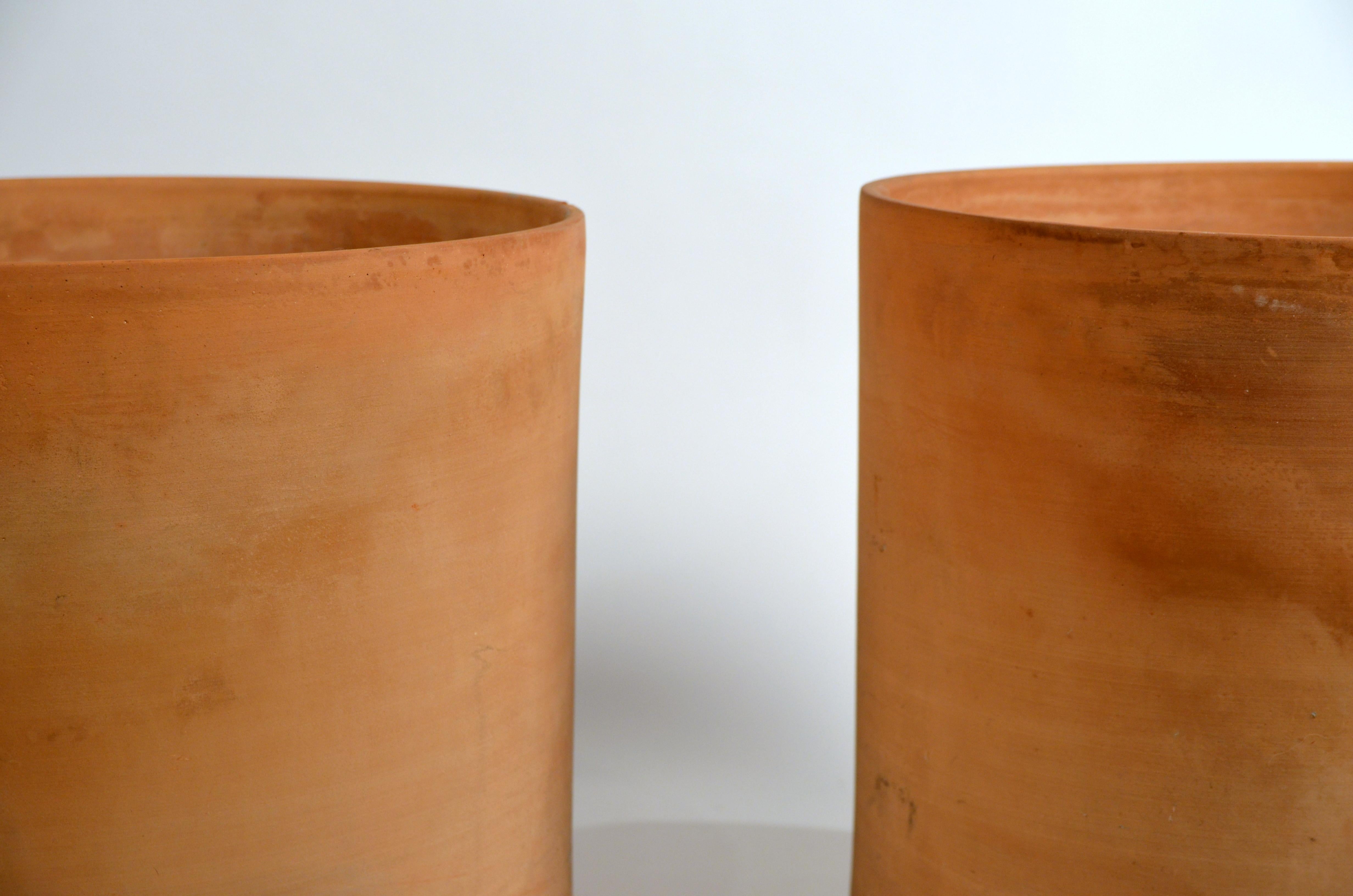 American Pair of Huge Unglazed Architectural Terracotta Planters by Gainey Ceramics