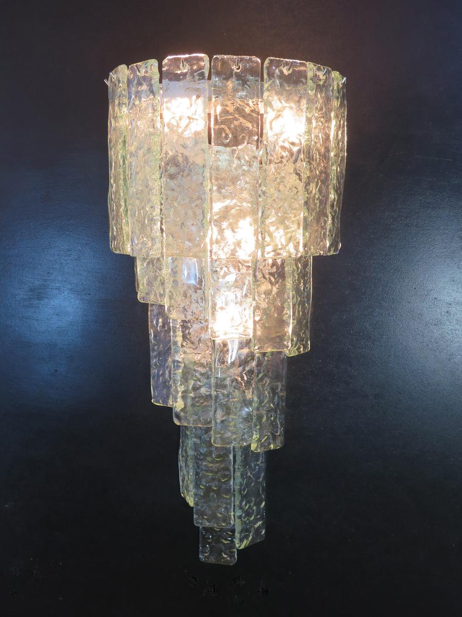 Pair of Huge Vintage Murano Wall Sconce In Good Condition In Gaiarine Frazione Francenigo (TV), IT