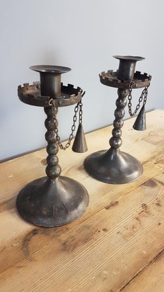Pair of Hugo Berger 'Goberg' Arts & Crafts Candle Stands