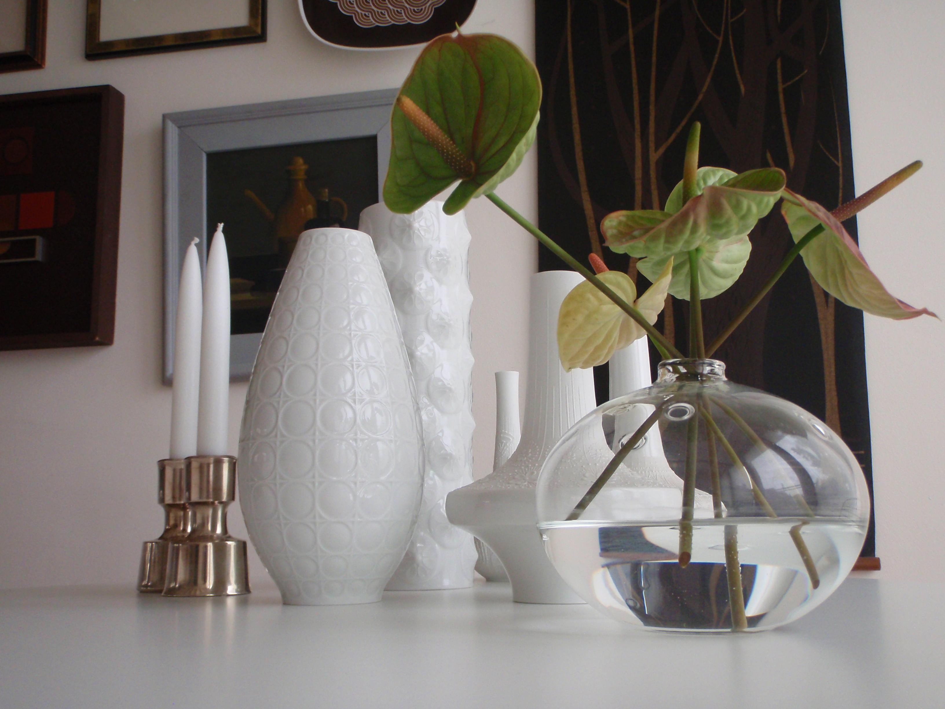 Scandinavian Modern Pair of 'Hull' Vases Ikebana Vases, by Michael Bang for Holmegaard, Denmark  For Sale