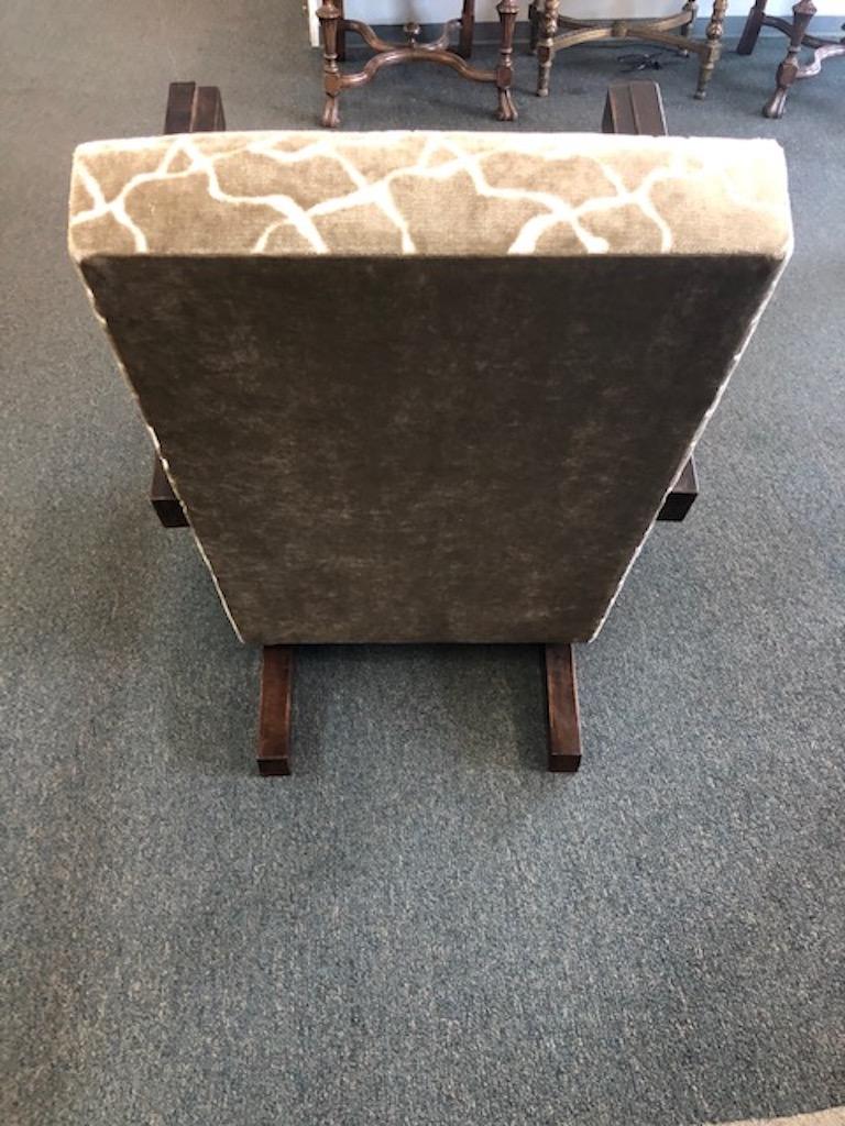 Fabric  Hungarian Art Deco Armchair in Walnut For Sale