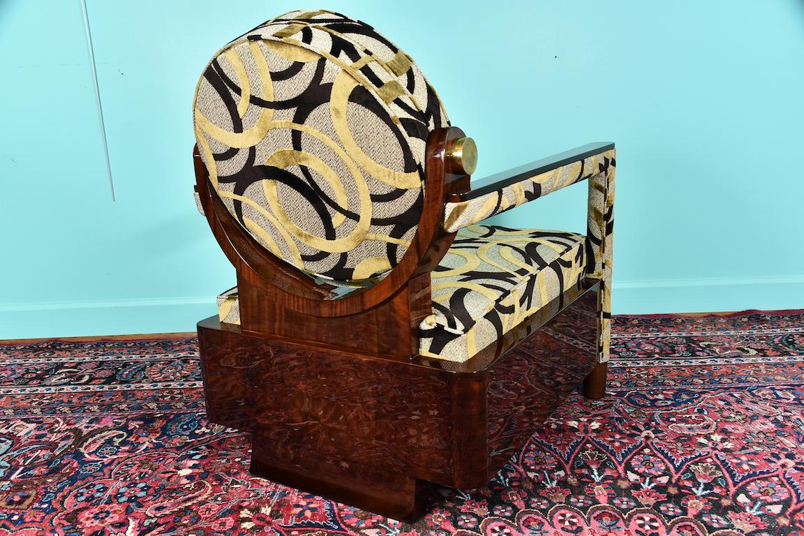  Hungarian Art Deco Armchair in Walnut For Sale 2