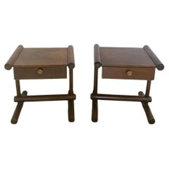 Paar Mid-Century Modern Artisan  Schubladenschränke Ungarn 1970er