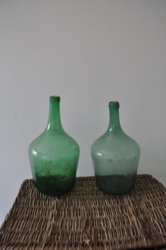 Pair of Hungarian Green Wine Bottles