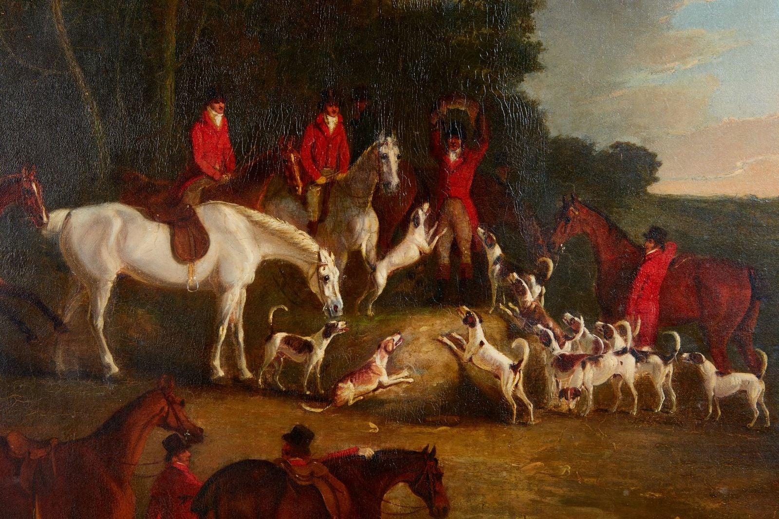 English Pair of Hunt Paintings Attributed to Henry Alken For Sale