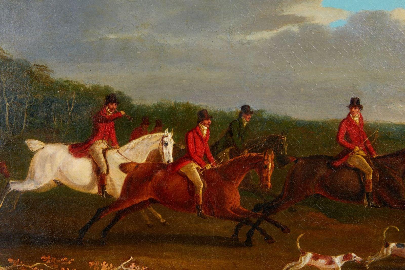 Pair of Hunt Paintings Attributed to Henry Alken In Good Condition For Sale In Greenwich, CT